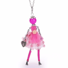 Collar Colgante Muñeca Francesa Rosa Chicle - comprar en línea