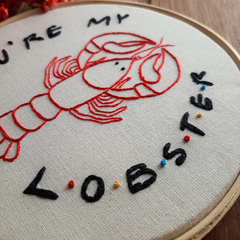 Quadro bastidor bordado - You're my lobster - Friends - comprar online