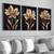 Quadros Decorativos Flores Douradas - comprar online