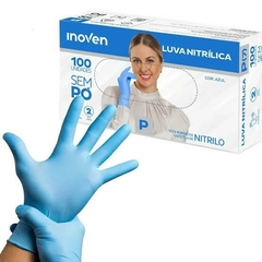 LUVA NITRÍLICA AZUL 45345 C/100 MARCA INOVEN