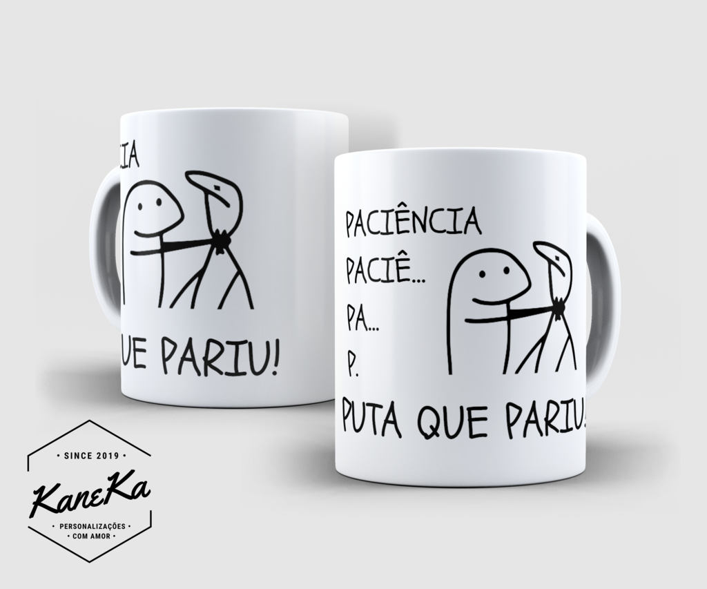 Caneca Florks Paciência é Meu Segundo Nome Meme Engraçado