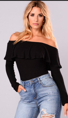 Blusa Babado Manga Longa