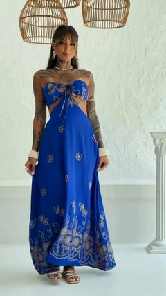 Vestido Bordado azul royal