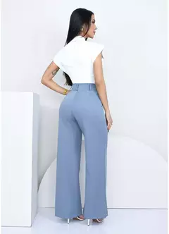 Calça pantalona alfaiataria fency cinza - Erikamodass