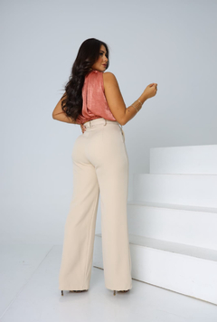 calça pantalona cinto nude - comprar online