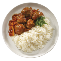 Albondigas en salsa con arroz Grandwich