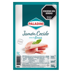 Jamon cocido feteado paladini x 200 gr