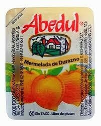 Mini Mermelada De Durazno en porciones individuales Abedul 25 g. x 120 u.