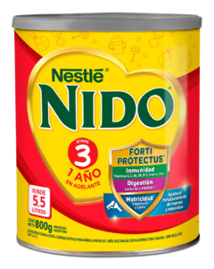 NIDO® 3 Leche en Polvo Infantil con Prebio1 A2 x 800 gr