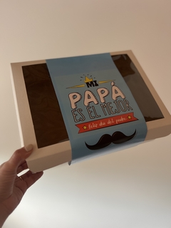 pack 10u caja con visor + faja “ Papa es el mejor “