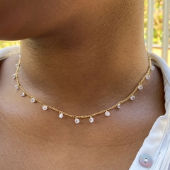 Choker pingentes zircônias