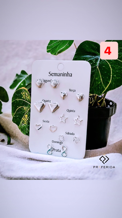 Semaninha - 7 pares de Brincos - Preferida Joias