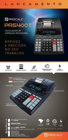 Calculadora De Impressao Termica 12dig Bivolt PR5400t - comprar online