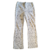 TVZ - Calça flare estampada branca Off White e preta