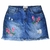 AMARO - Mini saia jeans com flores bordadas