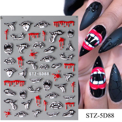 Adesivos de unhas em formato 5D - ERMA Skull Moda & Decoração