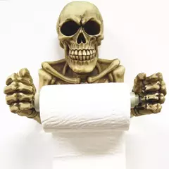 Suporte para Papel Higiênico / Toalha - ERMA Skull Moda & Decoração