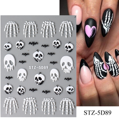 Adesivos de unhas em formato 5D - ERMA Skull Moda & Decoração