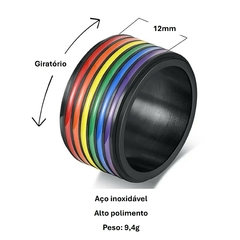 Aliança pride ourgulho gay aço inoxidável 316L de ótima qualidade, não desbota nem descasca.