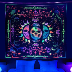 Tapeçarias fluorescentes - ERMA Skull Moda & Decoração