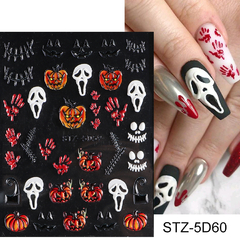 Adesivos de unhas em formato 5D - ERMA Skull Moda & Decoração