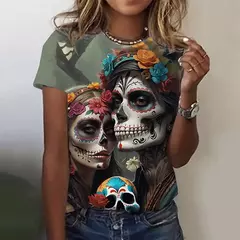 Camiseta caveira mexicana - ERMA Skull Moda & Decoração