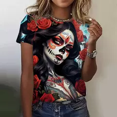 Camiseta caveira mexicana