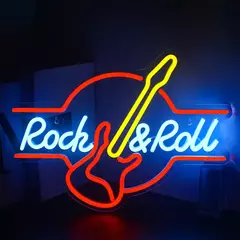 Placa em acrílico de alta qualidade neon led rock 