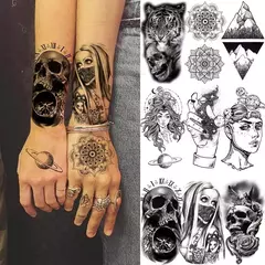 Pacote com 52 tatuagens temporárias - ERMA Skull Moda & Decoração