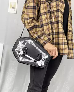 Bolsa de ombro punk gótica preta em couro PU - comprar online