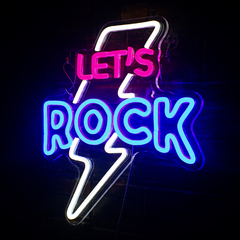 Placa em acrílico de alta qualidade neon led rock 