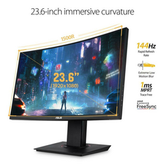 Monitor 24" Curvo FHD Gamer Asus VG24VQ VA 144hz HDMI/VGA/DP - comprar online