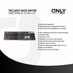 Teclado LED Gamer Mecánico MK930 USB en internet