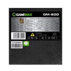 Fuente GameMax 800w 80 Plus Bronze en internet