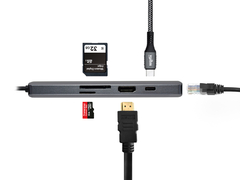 Docking USB3.1 Tipo-C a HDMI / USB / Lector de Tarjetas / RJ45 - SLTech