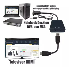 Adaptador / Conversor de VGA a HDMI + 3.5mm audio - SLTech