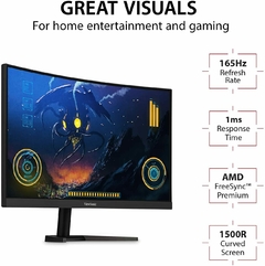 Monitor Curvo 24" LED Gamer ViewSonic FHD/165Hz - DP/HDMI/VGA - SLTech