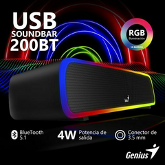 Mini Barra de Sonido Genius Soundbar 200BT RGB - tienda online