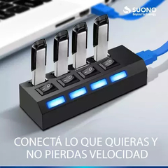 Imagen de Splitter USB 2.0 Suono 4 Puertos