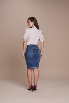 Saia tradicional jeans cinto trançado TTN 25466 - comprar online