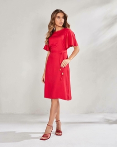 Vestido t-shirtdress com faixa vermelho 105 cm TTN 27461