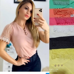 Blusa botões e renda CRY 1140196 na internet