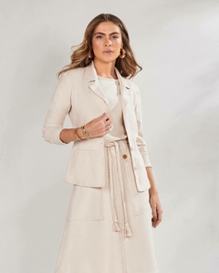 Blazer de tecido plano quaquer off white TTN 27496