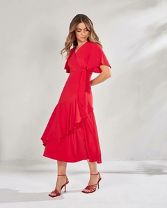 Vestido crepe vermelho 125 cm TTN 27471