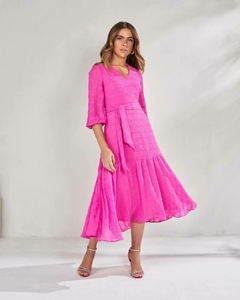 Vestido com tecido texturizado pink 125 cm TTN 27468