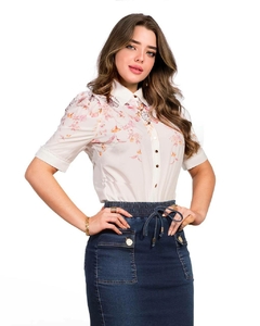 Camisa manga curta estampa localizada - RW 1813