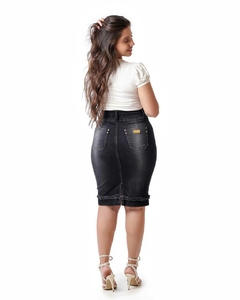 Saia jeans preta used 60 cm VCH 2490 - comprar online