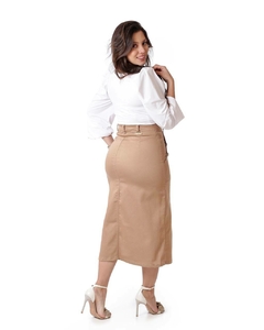 Saia jeans color max midi reta com fenda 80 cm VCH 2478 - comprar online