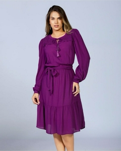 Vestido manga longa roxo RWA 2549