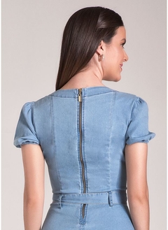 Vestido Jeans 9604 LAR - Saphira Moda Evangélica